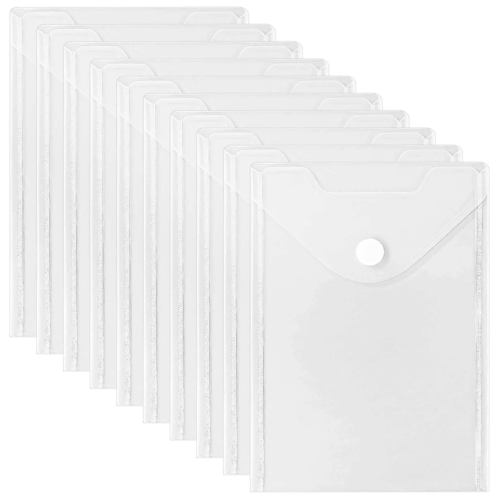 Lot de 30 pochettes transparentes pour documents, format A5, enveloppes en plastique PP pour papiers, cartes, dossiers de bureau et rangement scrapbooking, pochettes de classement transparentes