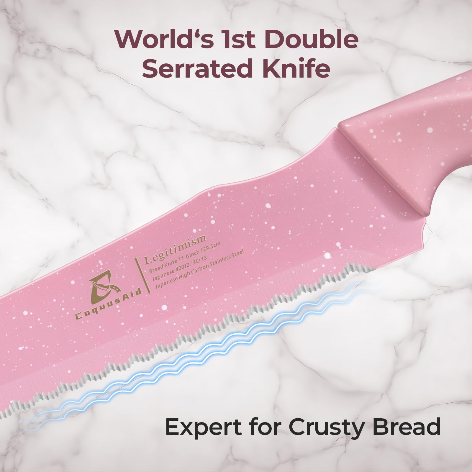 CoquusAid Bread Knife: Slice Crusty Bread Perfectly -2