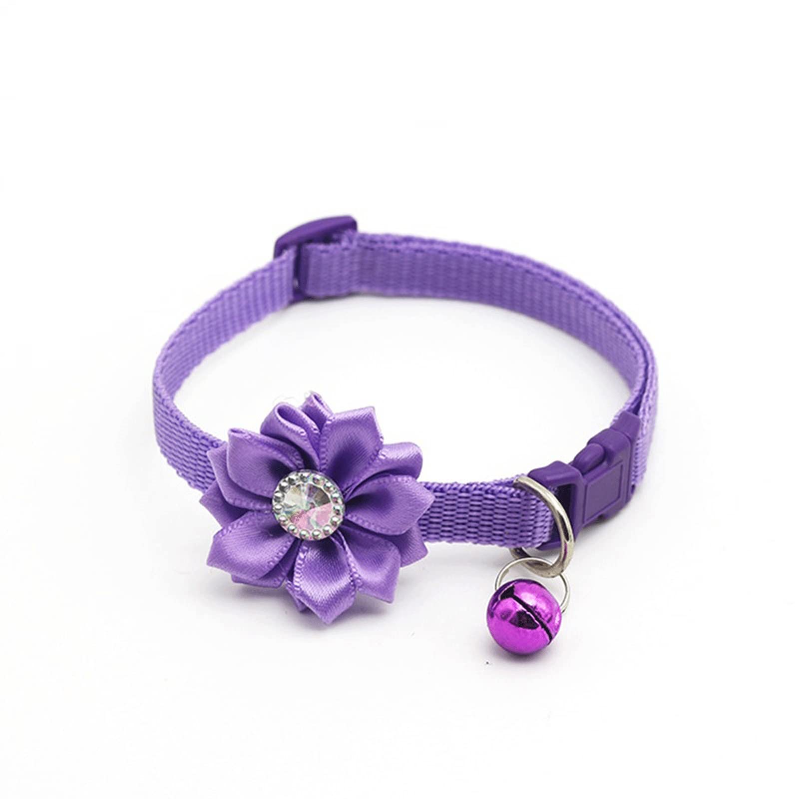 Collari base per cani, collari regolabili per animali domestici, campanellini con fiori di cristallo, collari per cani e gatti, fibbie facili da indossare, accessori decorativi per animali domestici