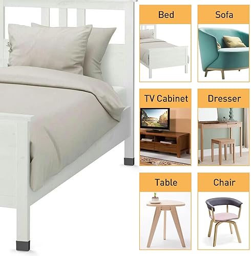 Miniatura 6 de Protectores rectangulares de suelo para patas de silla de 1 x 1 34 pulgadas, fundas para patas de silla para proteger suelos, tapas de patas de