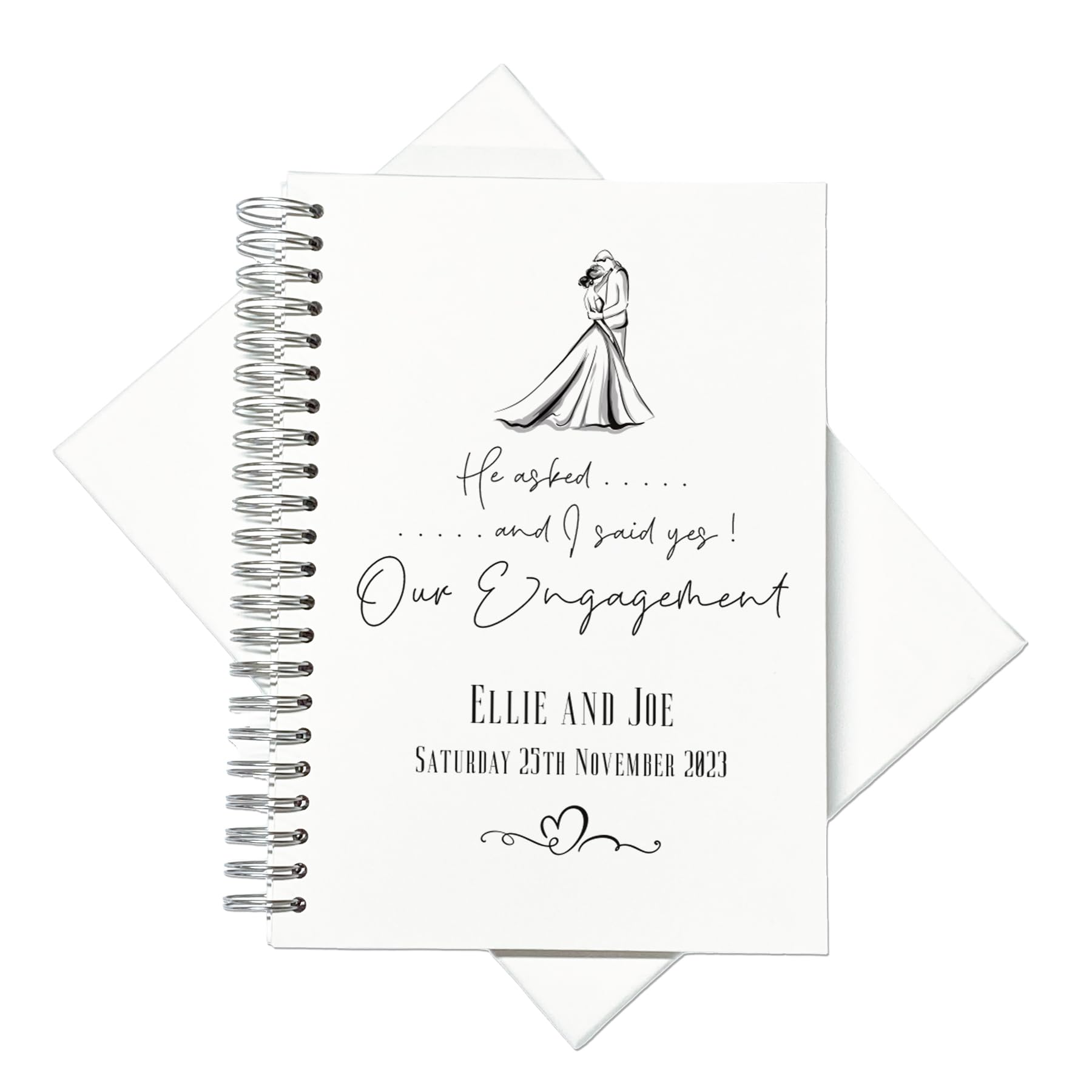 Large Engagement Photo Album Scrapbook Gift With Sentiment (Personalised Book)