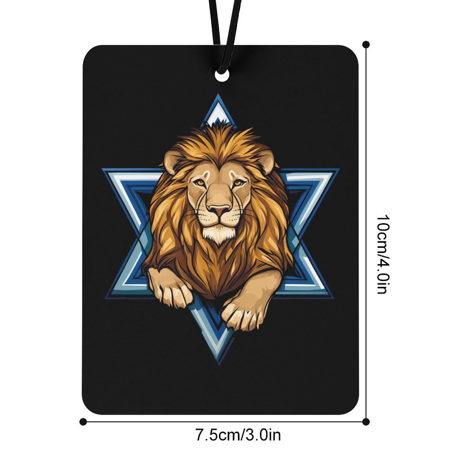 Jewish Israel Lion Car Air Freshener Hanging Aromatherapy Tablets for Car Accessories Square