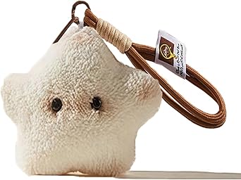 Bag Charm & Keychain-Star Shaped Plush,Squeaky Stress Relief Toy, Phone Holder for Handbag,keyring,Gifts for Women