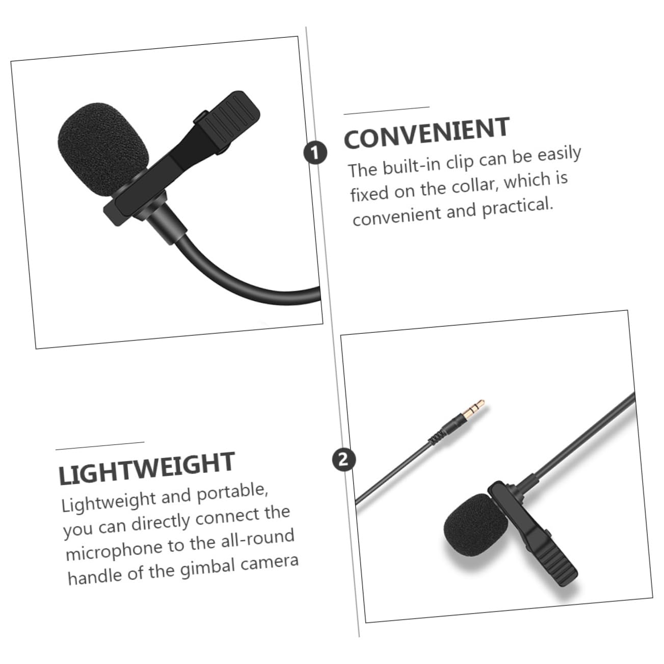 KONTONTY Mm Clip Microphone for Live Streaming Mic Plastic Metal Vlogging Interview Game Voice Compatible