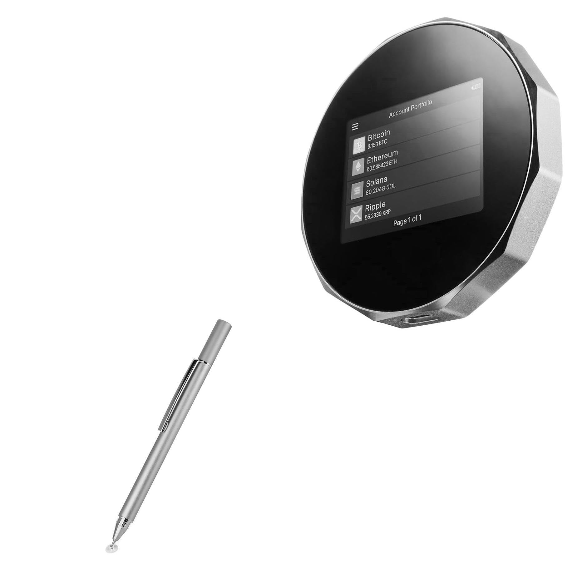 BoxWave Stylus Pen Compatible with SecuX V20 - FineTouch Capacitive Stylus, Super Precise Stylus Pen - Metallic Silver