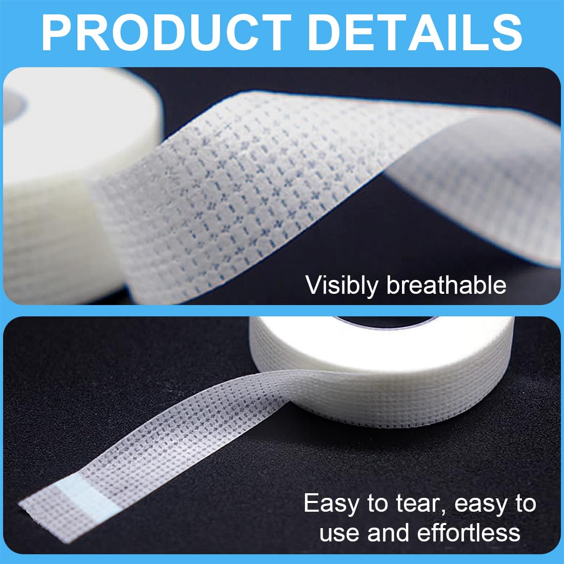 SGERUFZ 6 Rotoli Nastro per Ciglia, Nastro Adesivo Ciglia Traspirante, Nastro Isolante per Ciglia, per Extension DIY, laminazione ciglia, accessori make up (zwei Materialien)