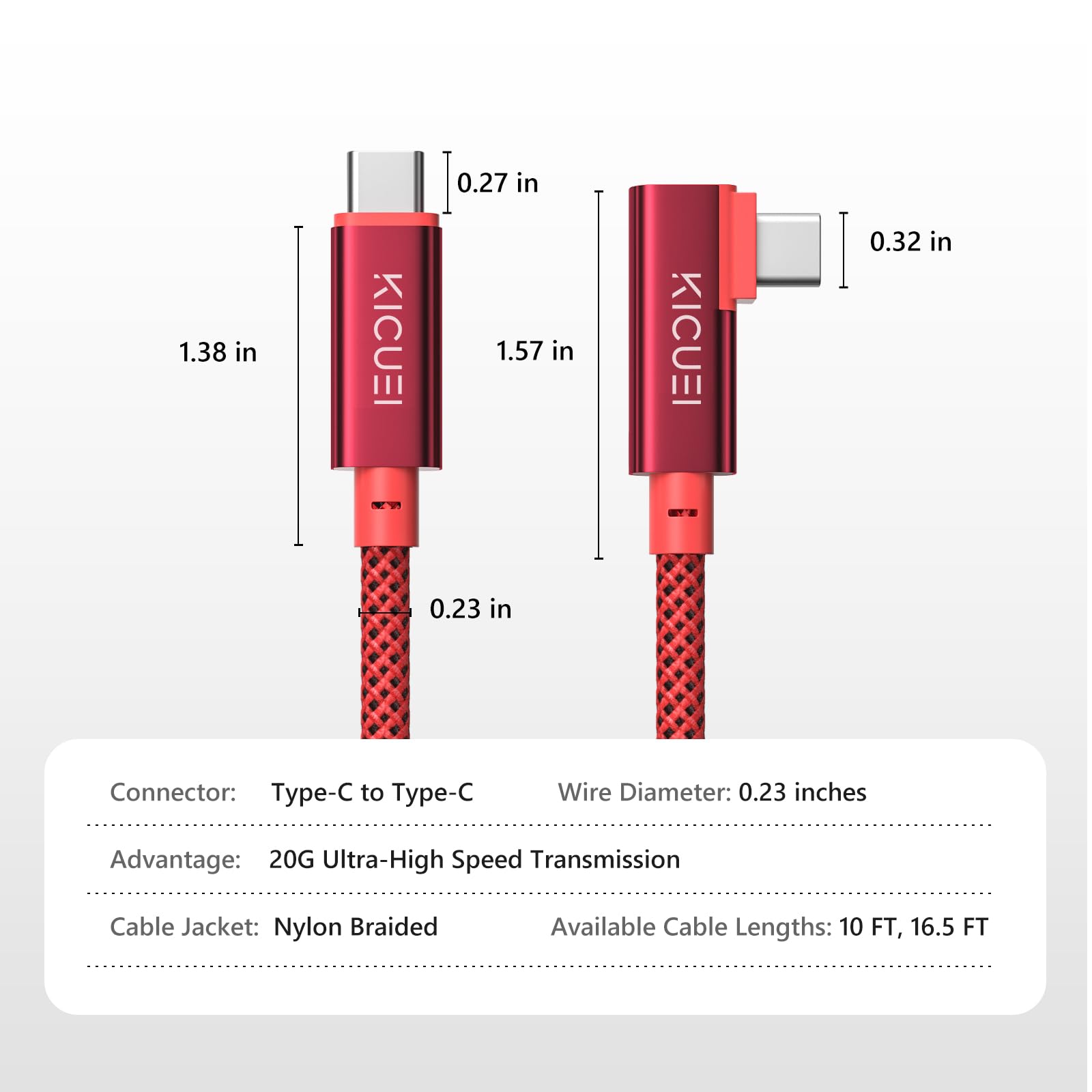 Cable de conexión USB-C a USB-C de 5 m, cable de fotografía en ángulo recto, transferencia rápida de 20 Gbps, 4K a 60 Hz, entrega de energía PD, para cámara y computadora, compatible con Sony