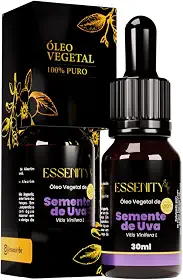 Óleo de Semente de Uva 100% Puro, Natural & Prensado a Frio – Antioxidante, Hidratação Leve, Pele e Cabelos 30 ml – ESSENITY