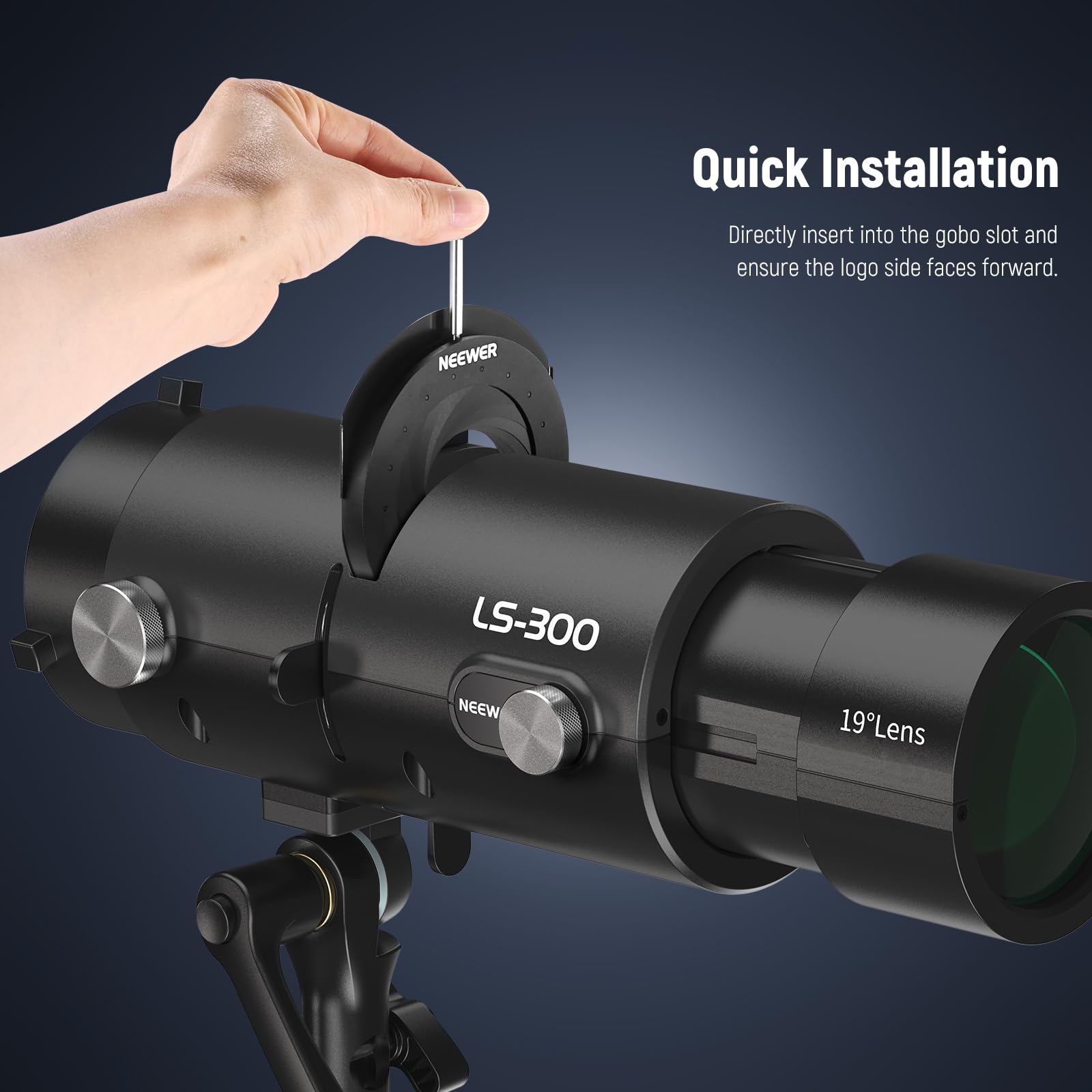 NEEWER Obturateur à Diaphragme pour Projecteur LS-300, Diaphragme à Lame à Ouverture Réglable de 5 à 60mm, Résistant à la Chaleur, pour Éclairage Continu de Studio, Contrôle de Spot Vidéo LED, CSS3
