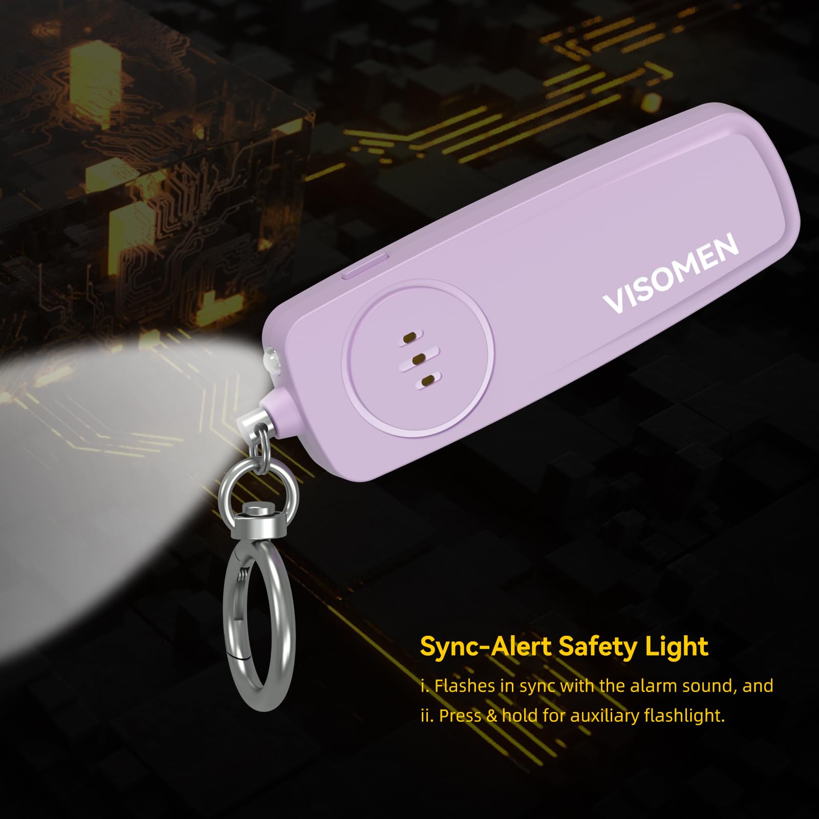Llavero de alarma de seguridad personal, sirena fuerte con luz LED intermitente, dispositivo de seguridad de emergencia portátil, regalos para mujeres, niños, regalos para ancianos, correr por