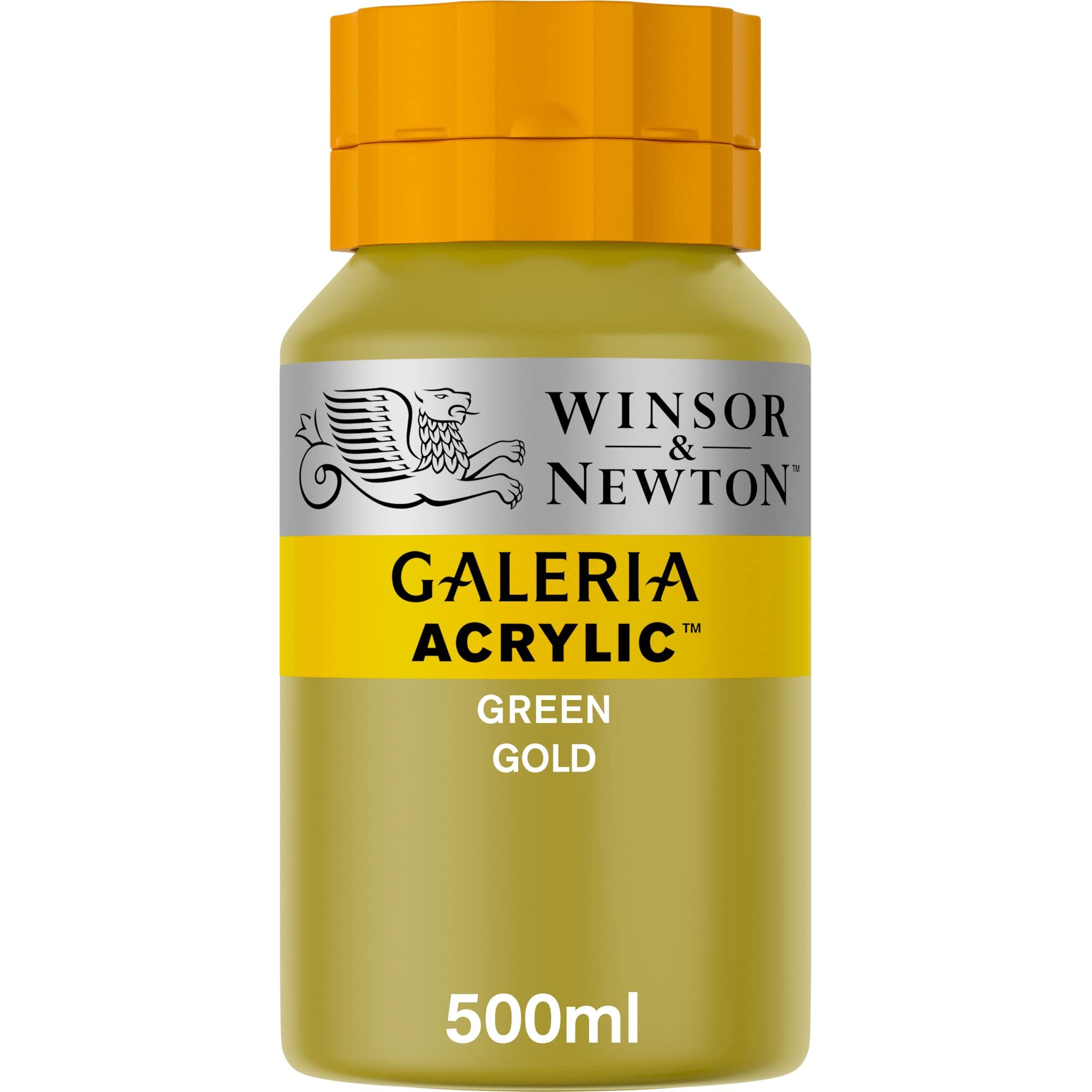 Winsor & Newton 2150294 Galeria Acrylfarbe, hohe Pigmentierung, lichtecht, buttrige Konsistenz, 500 ml Topf - Grüngold