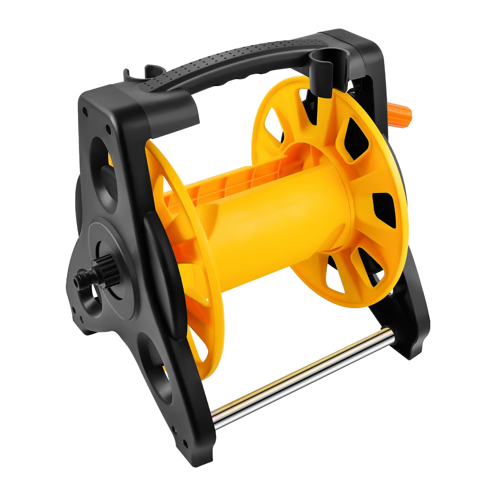 Portable Hose Reel Cart - Holds 30m Lightweight Garden Hose, Free-Standing Design Prevents Kinks and Twists, Stable Mobile Hose Reel for Patio, Lawn and Driveway