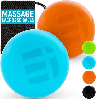 ErgonomicInnovations Lacrosse Massage Balls 2-Pack: Myofascial Release, Trigger Point Therapy, Plantar Fasciitis Relief - Deep Tissue Massage