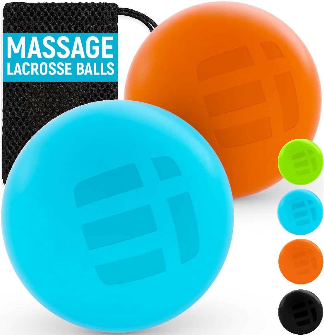 Lacrosse Ball Massage Ball Therapy, Myofascial Release Physical Therapy Balls, Trigger Point Ball for Back, Foot Massage Ball, Plantar Fasciitis, Yoga Tune Up, Firm 2.5" Diameter 2 Pack Lacrosse Balls