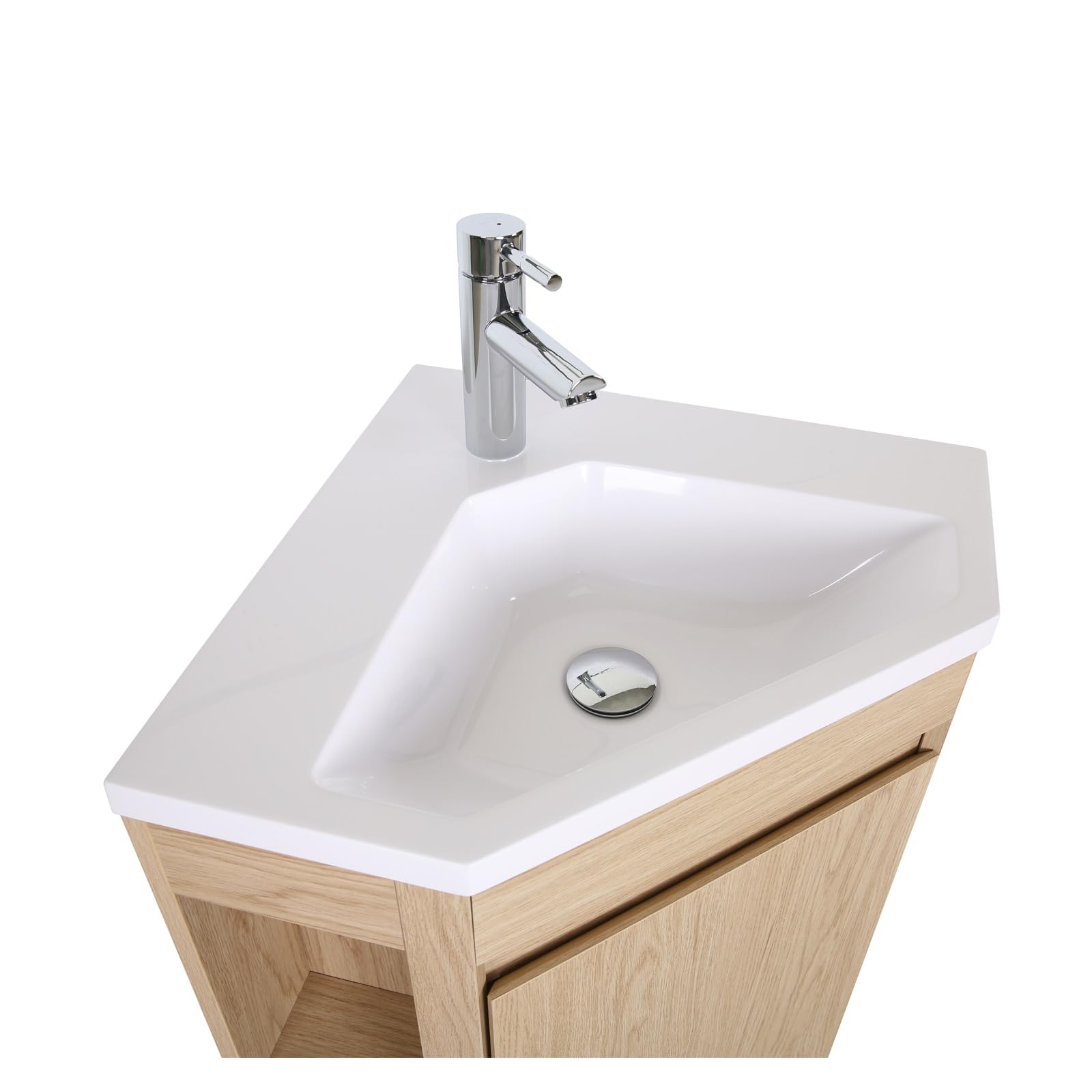 MOB-IN - Mueble bajo lavabo de esquina Sorrento sobre patas con lavabo y grifo