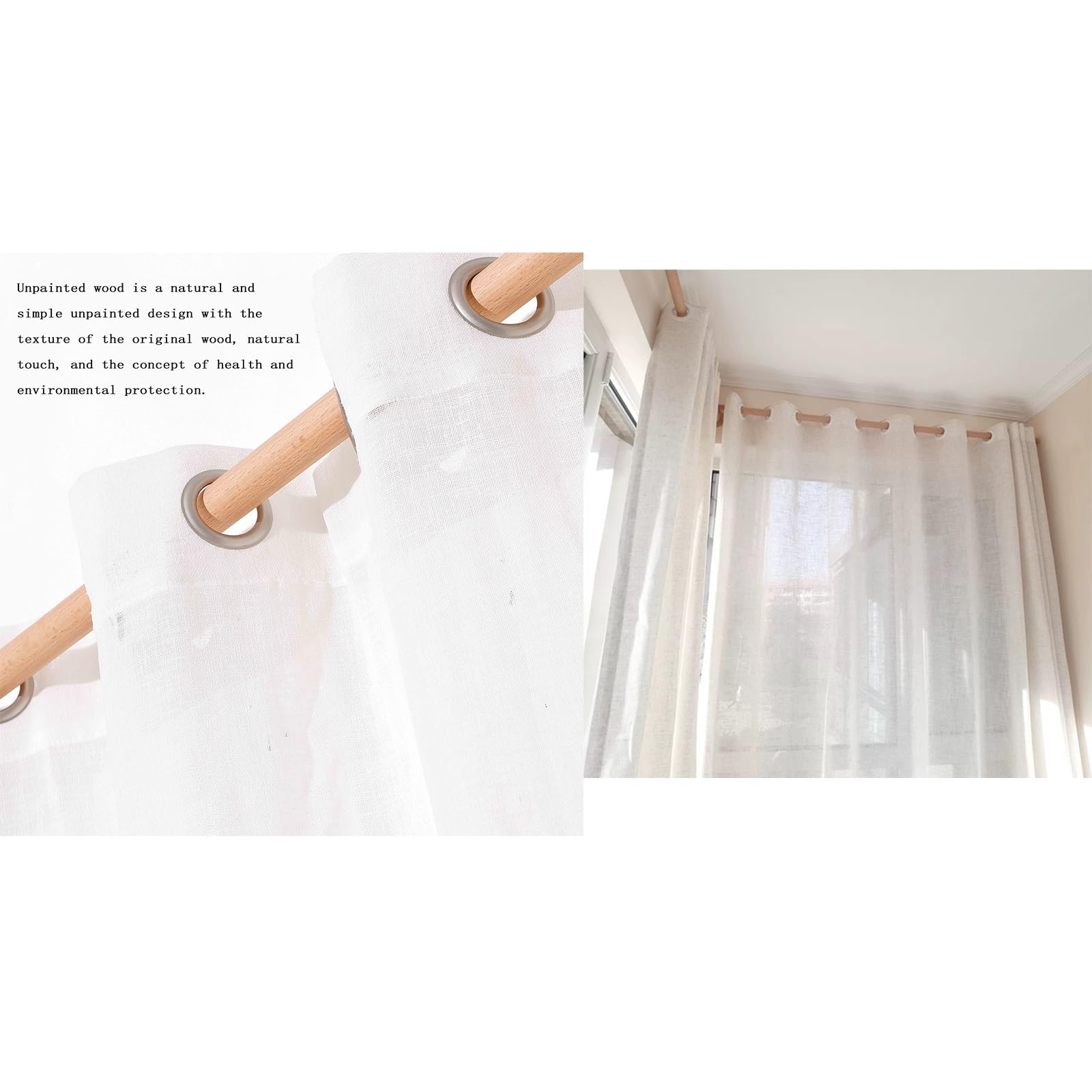 Heavy Du Asta in legno adiubile 90,3126 cm, ideale per camera da letto, cucina e patio, asta singola da 220 cm, decorazione per la casa