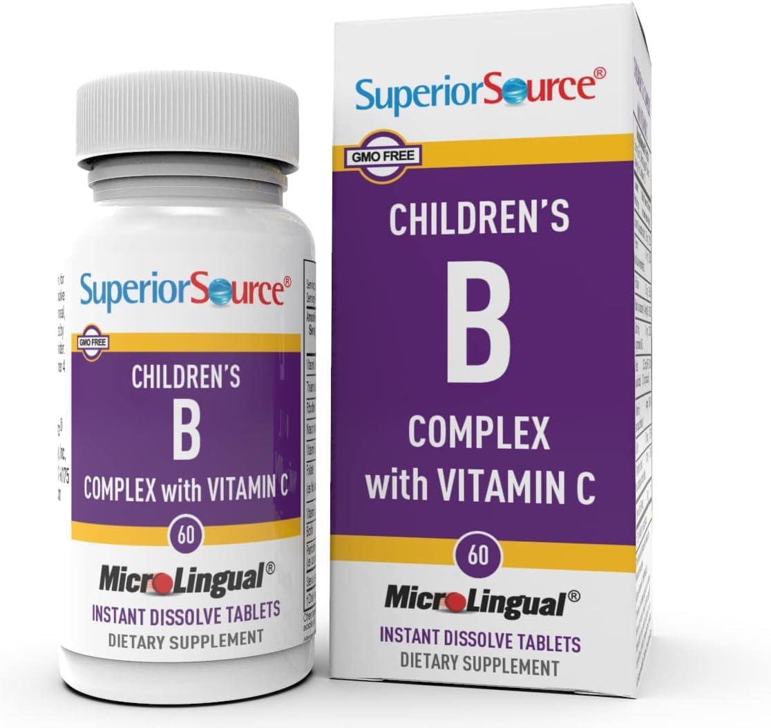 Superior Source Children?s B Complex with Vitamin C – Multivitamin for Heart Health Support – Folic Acid Supplement for Kids – Immune Support Formula with Vitamin C – 60 Instant Dissolve Tablets Superior Source Children?s B Complex with Vitamin C – Multivitamin for Heart Health Support – Folic Acid Supplement for Kids – Immune Support Formula with Vitamin C – 60 Instant Dissolve Tablets