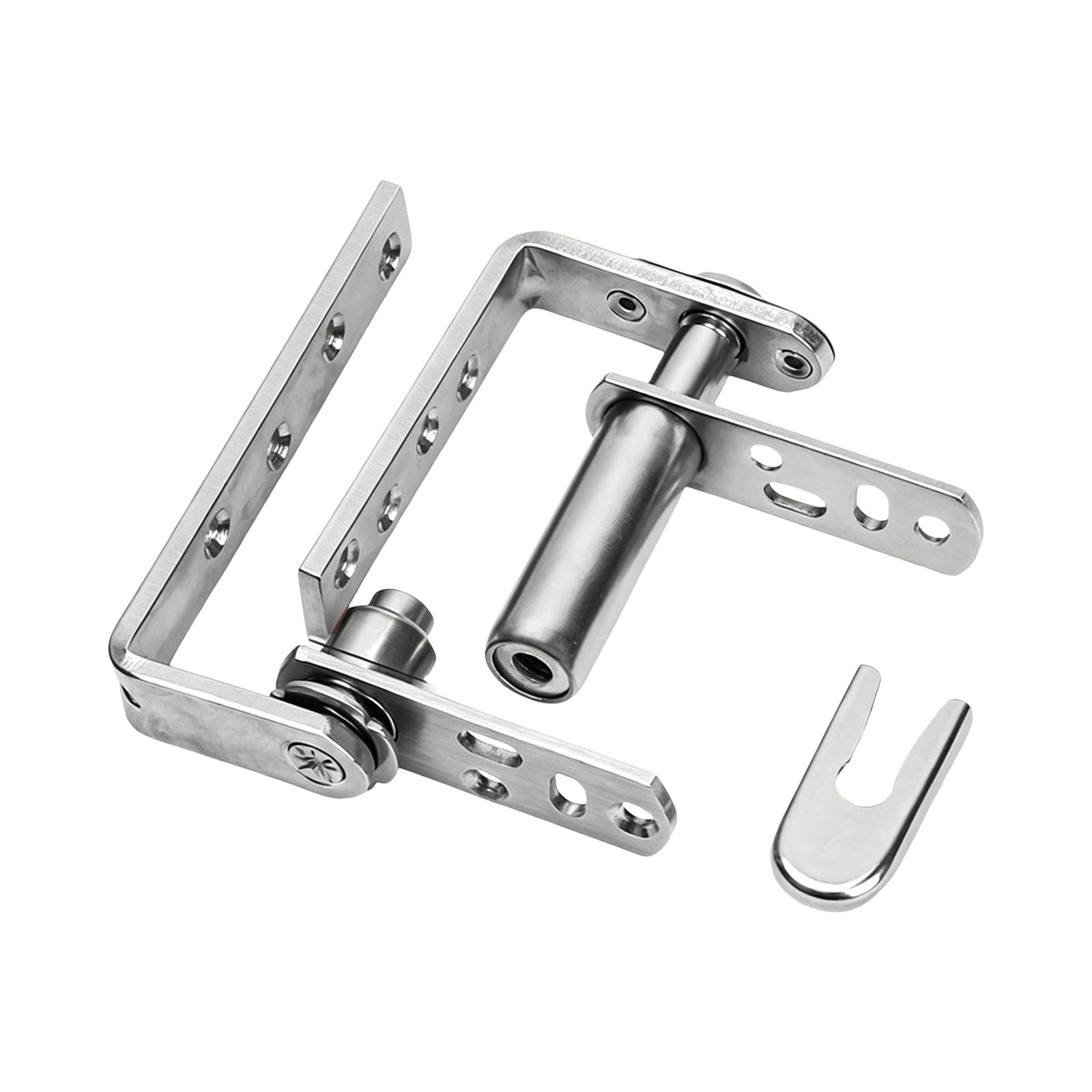 Nrvtre Silver Rustproof Double Swing Action Hinge 360 Degree Rotating Shaft Stainless Steel Concealed Door Pivots Hinges Enduring Rotating Shaft