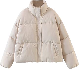 MKIUHNJ Women's Elegant Winter and Autumn Warm Hoodie Plain Button Zip Thick Down Jackets Coat Outerwear Wax Jacket Wax