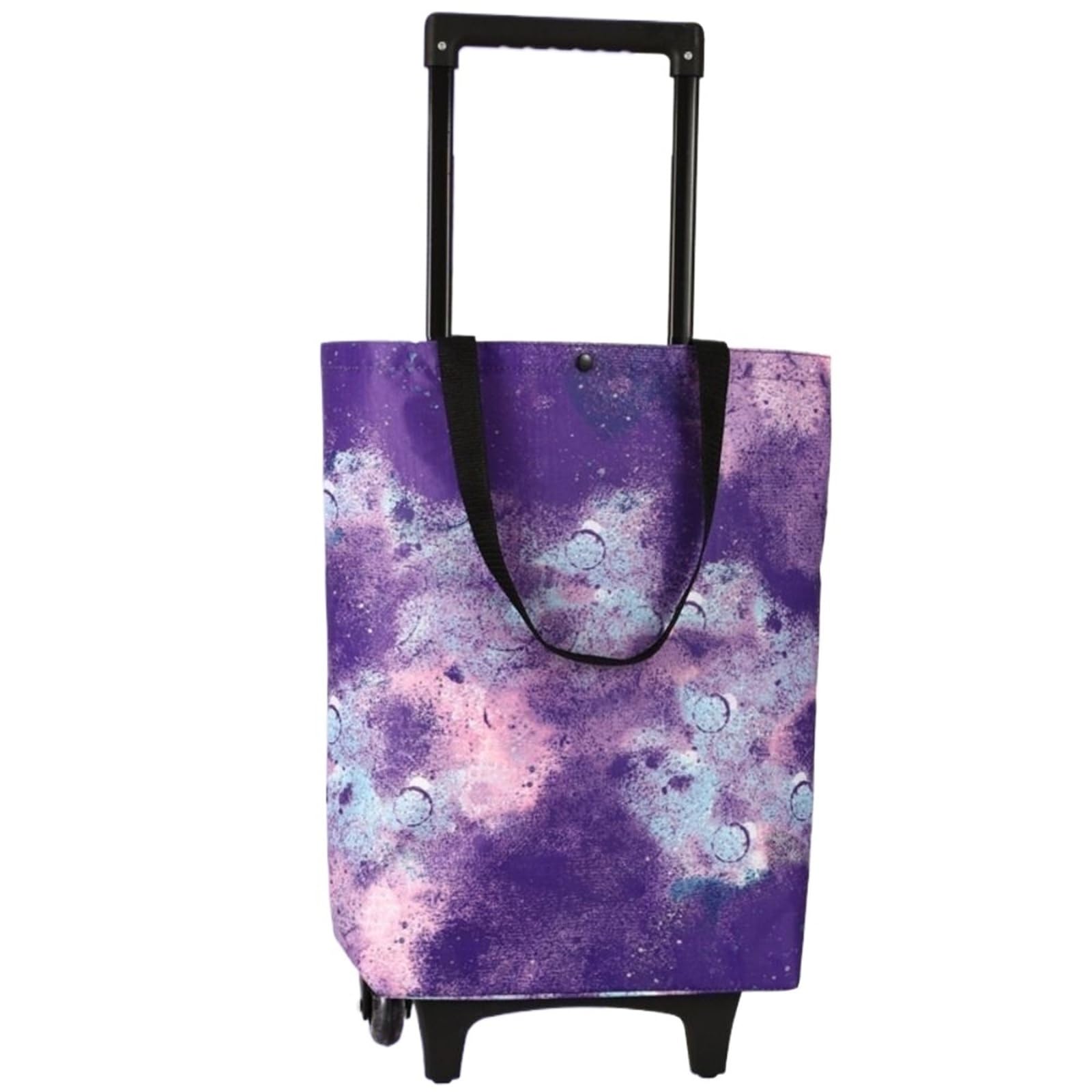 Foldable Shopping Bag with Wheels Trolley Bag Collapsible Shopping Cart With Wheels Reusable Folding Grocery(2-With Buckle)