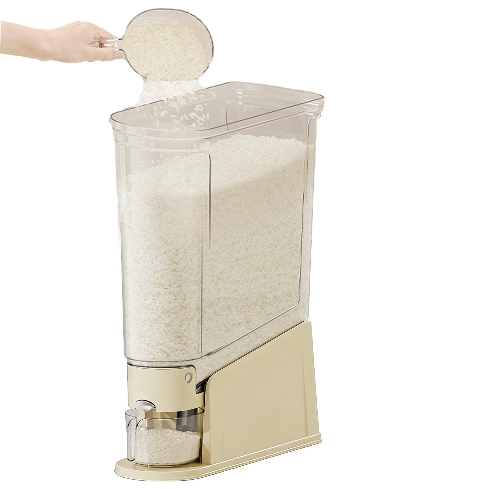 Vassoio Riso | Impermeabile Grande Capacità Con Dosatore - Contenitori Per Riso Ermetici Distributore Di Cibo | Per Casa Cucina Guardaroba Appartamento Ristorante Cibo Animali