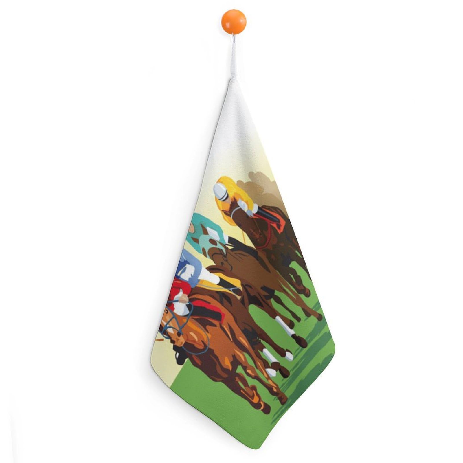 CGSBNGHA Horse Racing Cartoons Hand Towel Hanging Face Towels Cleaning Cloths Handkerchief for Bathroom Kitchen