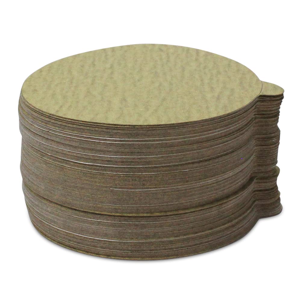 BHA Lot de 100 disques abrasifs PSA à dos adhésif avec onglets Doré 12,7 cm (grain 80)