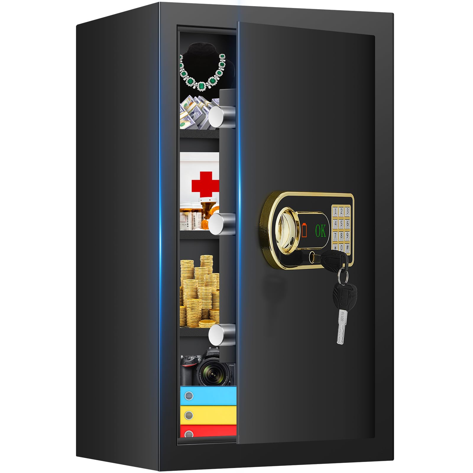fire様 6.0 Cuft Large Fireproof Safe, Home Safes Water and