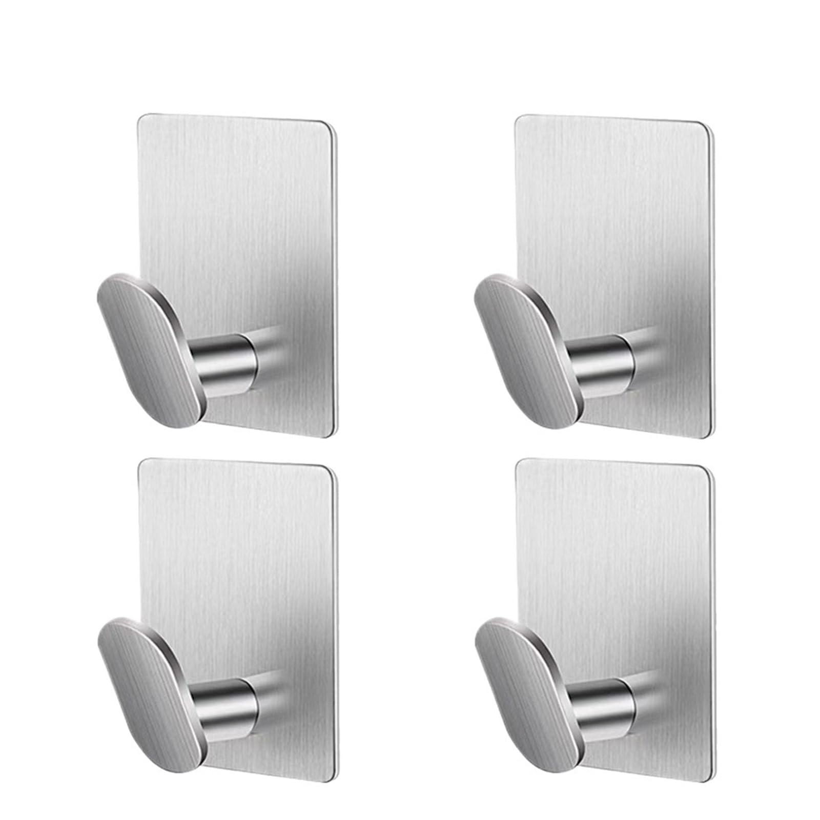 Janxelnova Metallic Color 4Pcs 4Pc/2Pc Bathroom Clothes Hooks, Adhesive Wall Hooks, Stainless Steel Towel Racks, Bathroom Kitchen Hardware, Multi-Purpose Hooks(Metallic Color 4Pcs)
