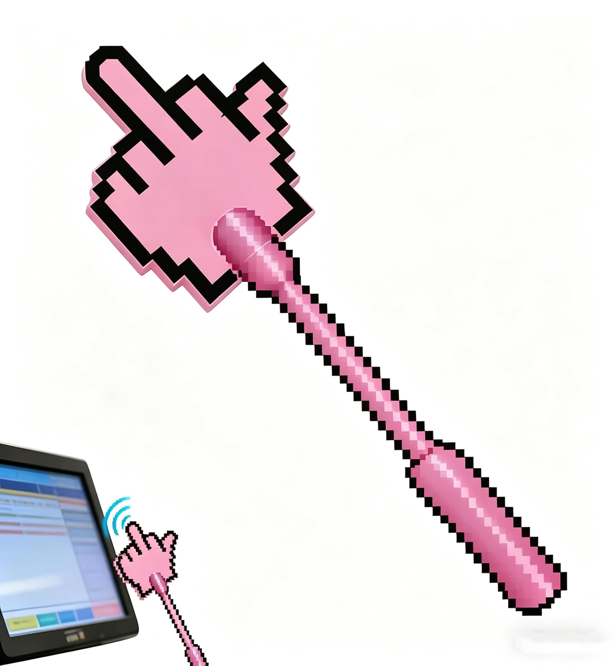 3D Printed Credit Card Wand, Magic Wand Credit Card Holder for Kids Adults, Finger Tap to Pay Wand for Raves Parties Pranks and Contactless Payment (pink)
