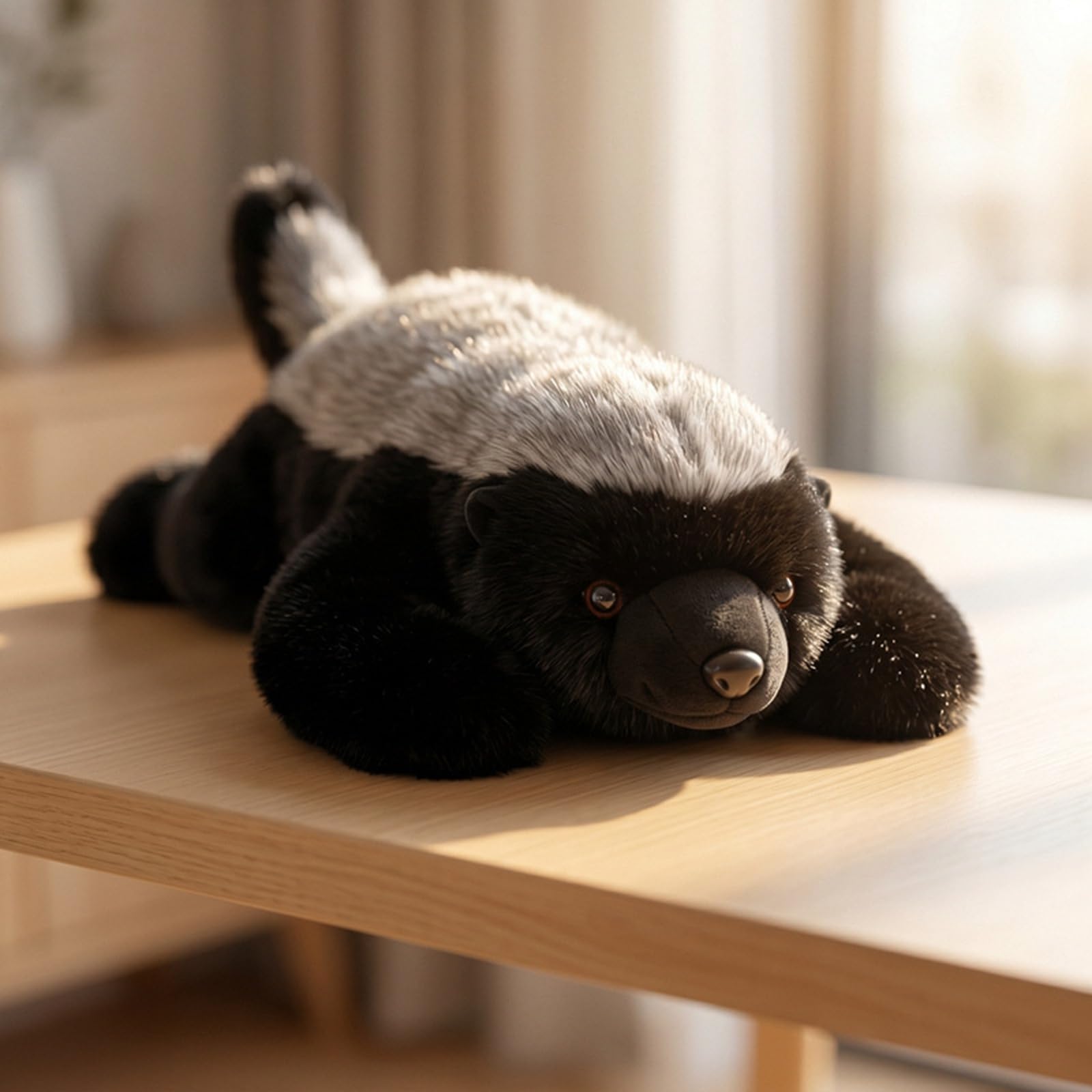 Honigdachs Kuscheltier, Realistisches Plüschtier zum Kuscheln und Spielen (85cm)