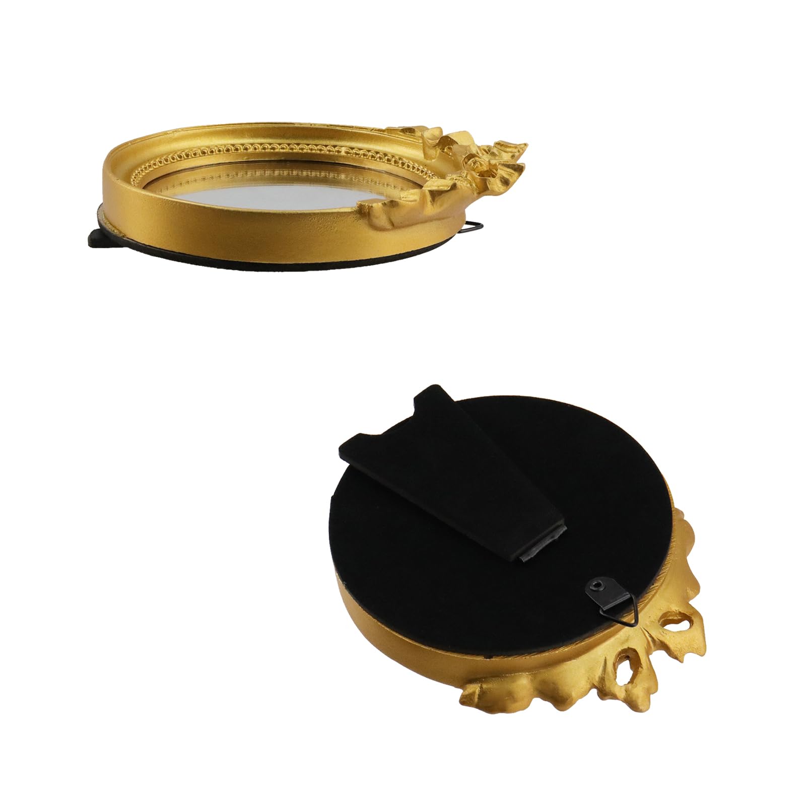 Espejo de pared vintage, espejo colgante decorativo de 4.2 pulgadas de diámetro, pequeño espejo de pared redondo dorado 6