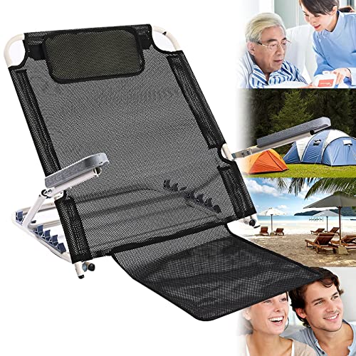 Adjustable Angle Back Rest to Support Sitting Up in Bed Mesh Breathable Fabric Bed Back Rest Bed Support Sit Up or Reclined Position, Includes Head Pillow, 6-Gears