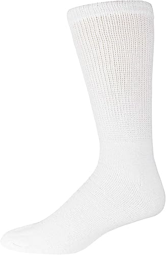 Vista 62 de 6 pares de calcetines de algodón para diabéticos no vinculantes para neuropatía (negro, se adapta a zapatos de hombre talla 12-14.5)