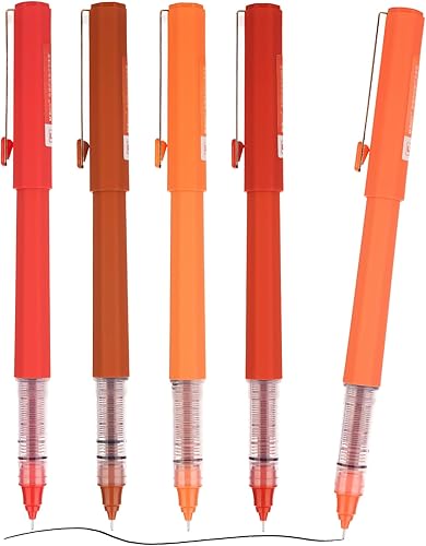 M&G 5 bolígrafos líquidos de punta ultra fina con tinta negra, bolígrafos Vantage de 0.020 in, escritura suave para tomar notas, suministros