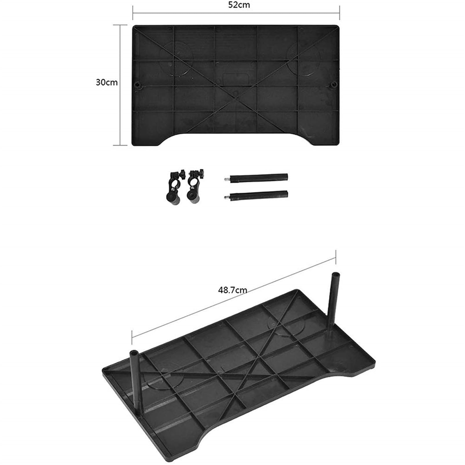 ArinkO Tavolino Universale per Sedia a rotelle Comoda Superficie per Mangiare e Scrivere con portabicchieri (Nero, 52 cm x 30 cm)