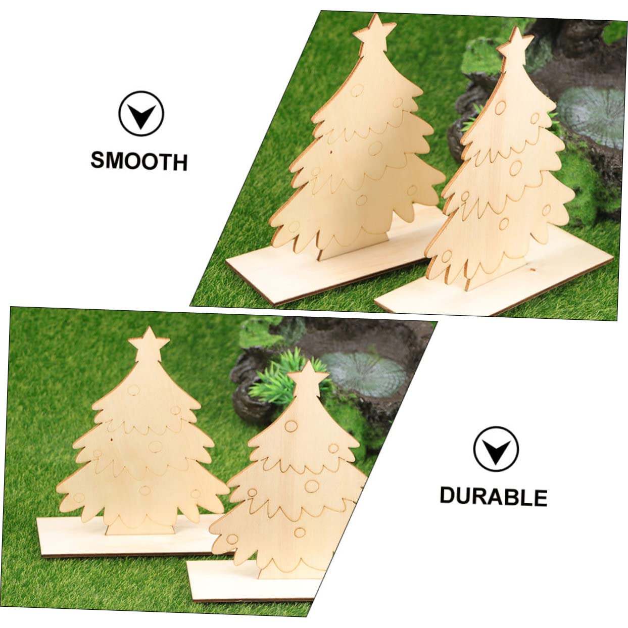 Operitacx 30 Pièces Sapin De Noël Mini-jouet Ornements De Bureau De Noël Fournitures De Fête De Faveurs Jouets D'artisanat De Arbre De De Table Décor De Sapin En Bois