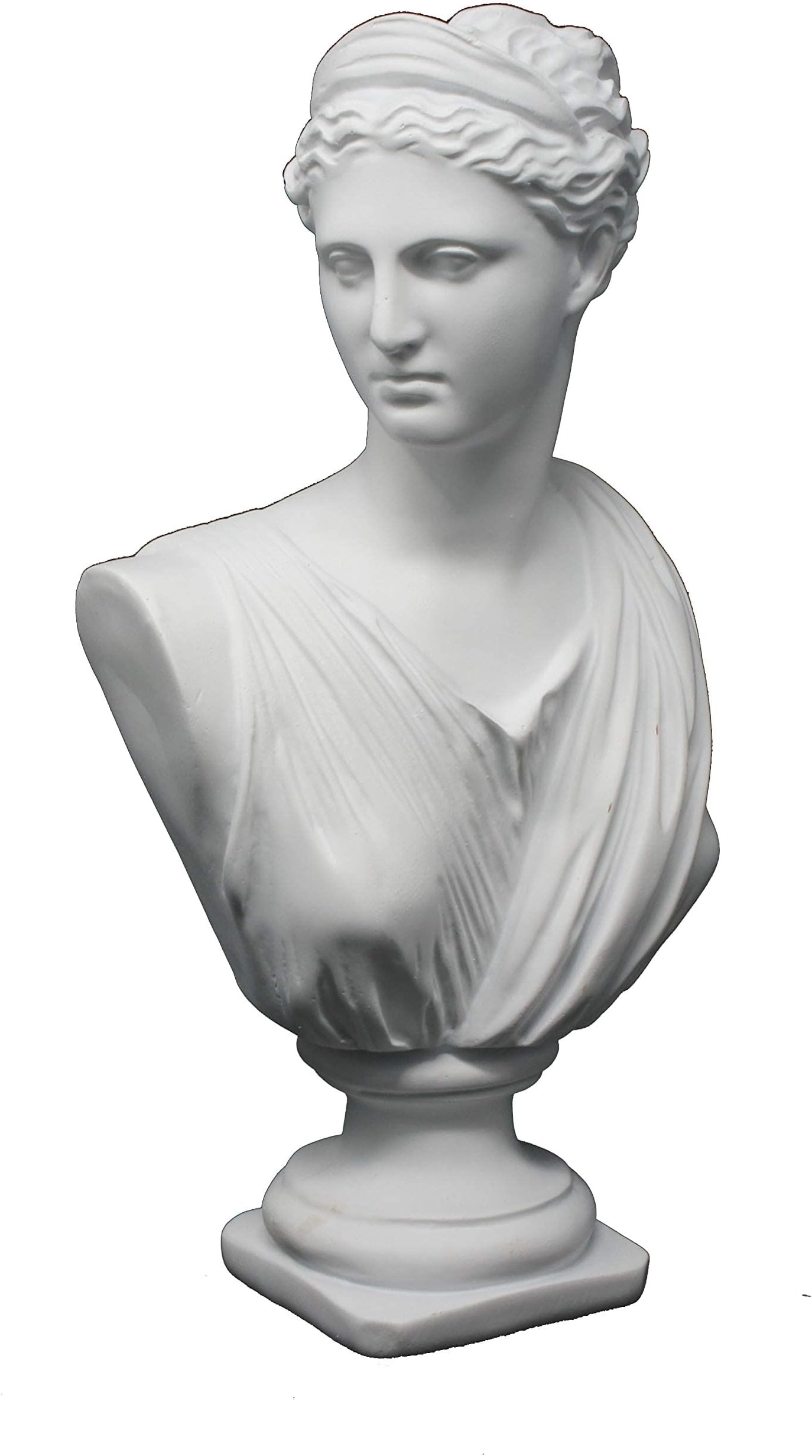 Good Buy Gifts Diana The Huntress Bust - Roman God Statue - 1Ft Height - White/Green Color (White)