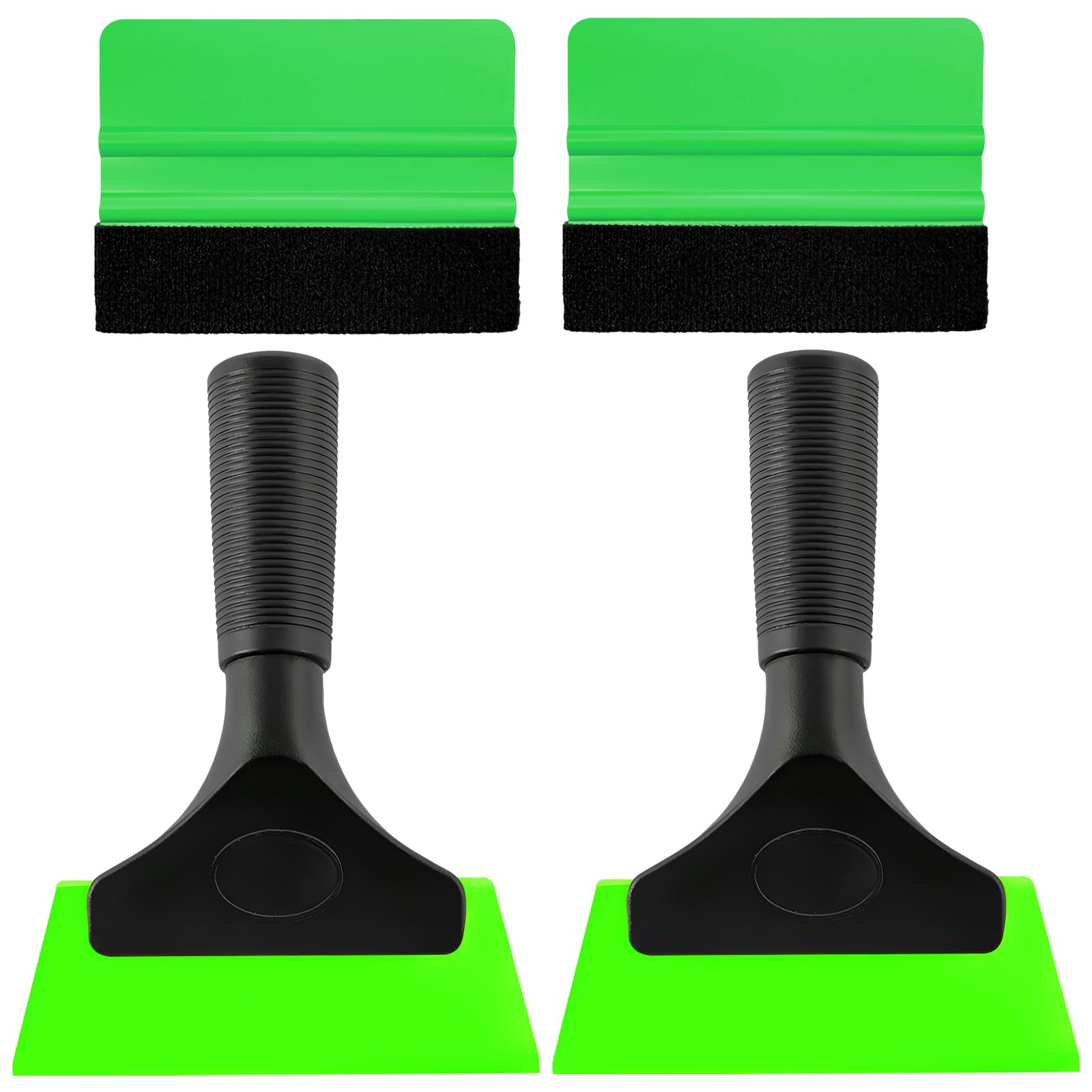 Yourkar 4 PCS Window Tint Kit Tools, Professional Vinyl Wrap Kit with Plastic Squeegee &amp; Felt Squeegee, Universal Privacy Film Installation Tint Tools for Vehicle Glass Home (Green)