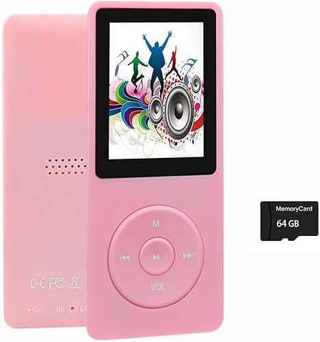 Reproductor de MP3 de 64 GB con altavoz, reproductor de música portátil para niños, compatible con grabadora de voz, foto y video, libro