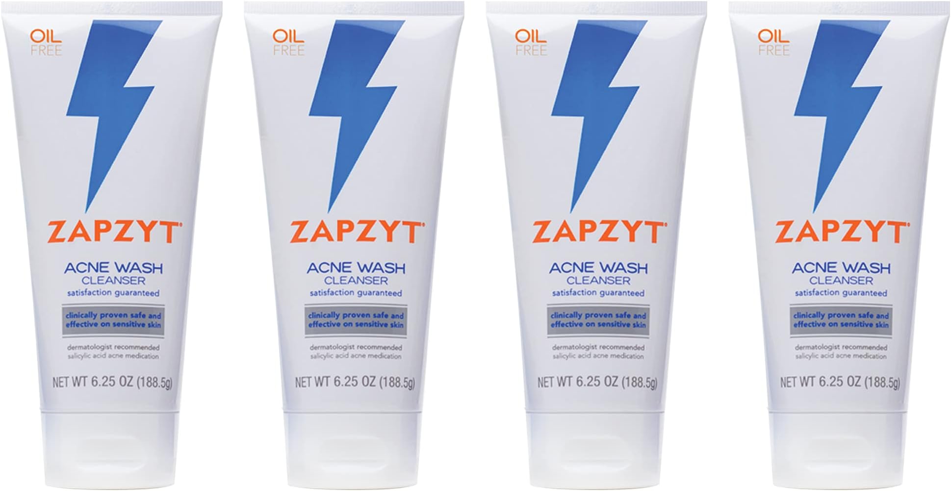 ZAPZYT Acne Wash with Salicylic Acid 6.25 oz (Pack of 4)