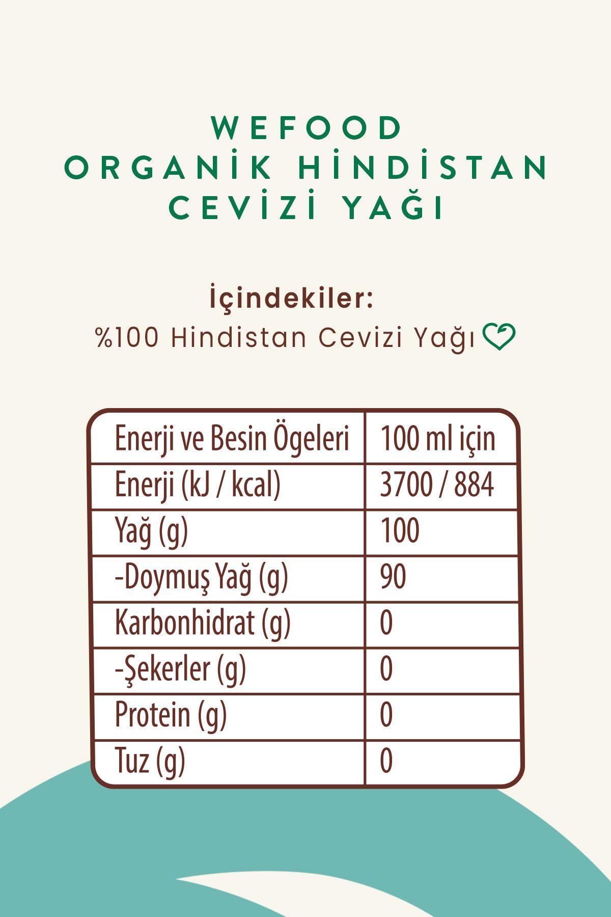 Wefood Organik Hindistan Cevizi Yağı 150 ml 2'li (Soğuk Sıkım)