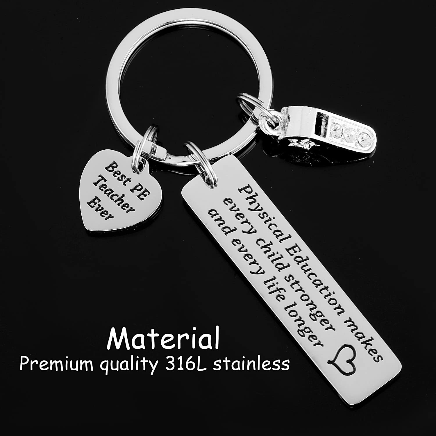 Ahaeth PE Teacher Gifts Keychain for Men and Women - Physical Education Professor Retirement Jewelry from Student - Gym Keychain