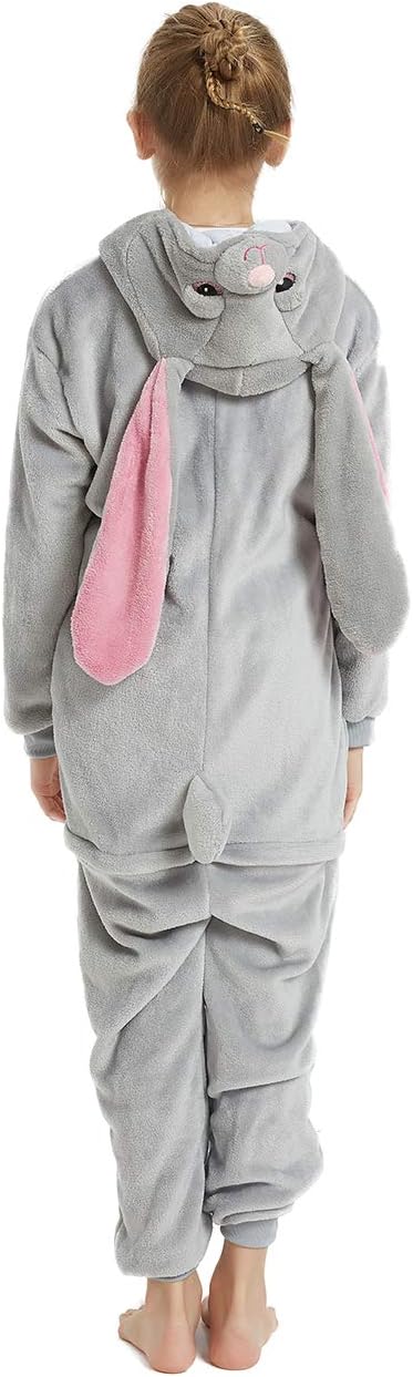 ABENCA Easter Kids Bunny Onesie Rabbit Pajamas for Girls Cartoon One Piece Animal Halloween Christmas Cosplay Costume