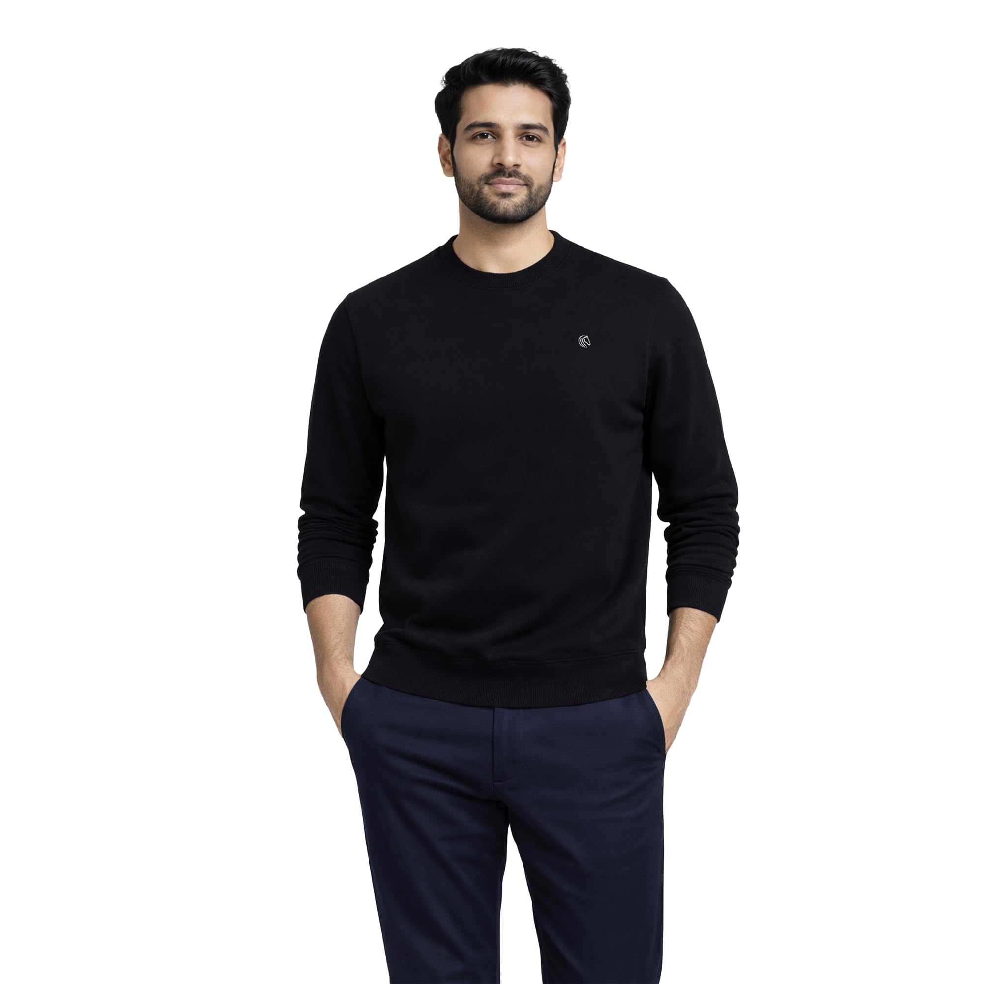 mane and mini Men's Fleece Crew Neck Full Sleeves Sweatshirt-picture-11