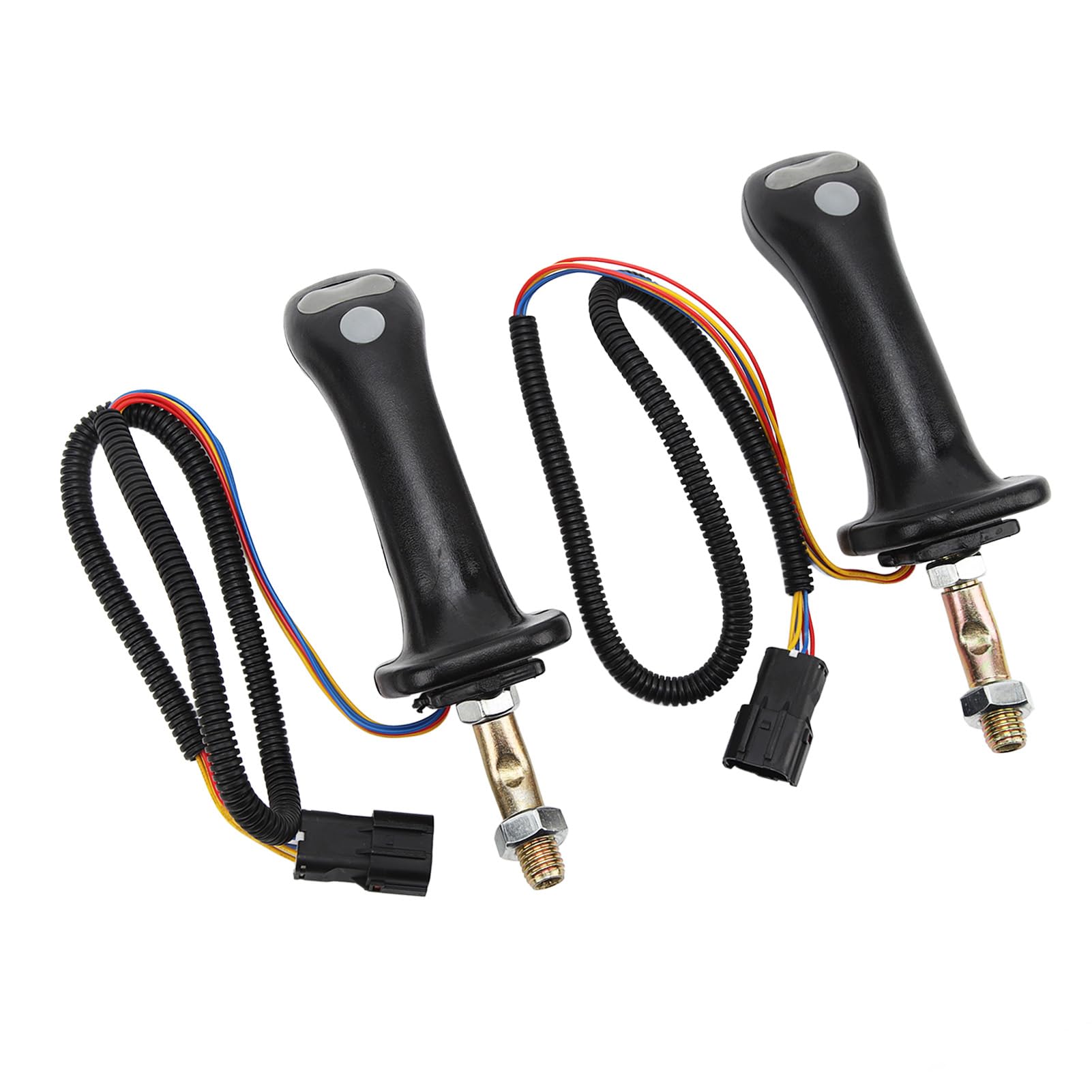 Pilipane Engrenages De Poignée D'ensemble De Joystick D'excavatrice à 3 Boutons, 2 Poignées De Joystick D'excavatrice en Alliage D'aluminium avec 6 Broches, pour Doosan DH DX150 215 225 300 370-9C