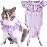 Vista 10 de Traje de recuperación para gatos para heridas abdominales y enfermedades de la piel, camisa de recuperación quirúrgica transpirable después
