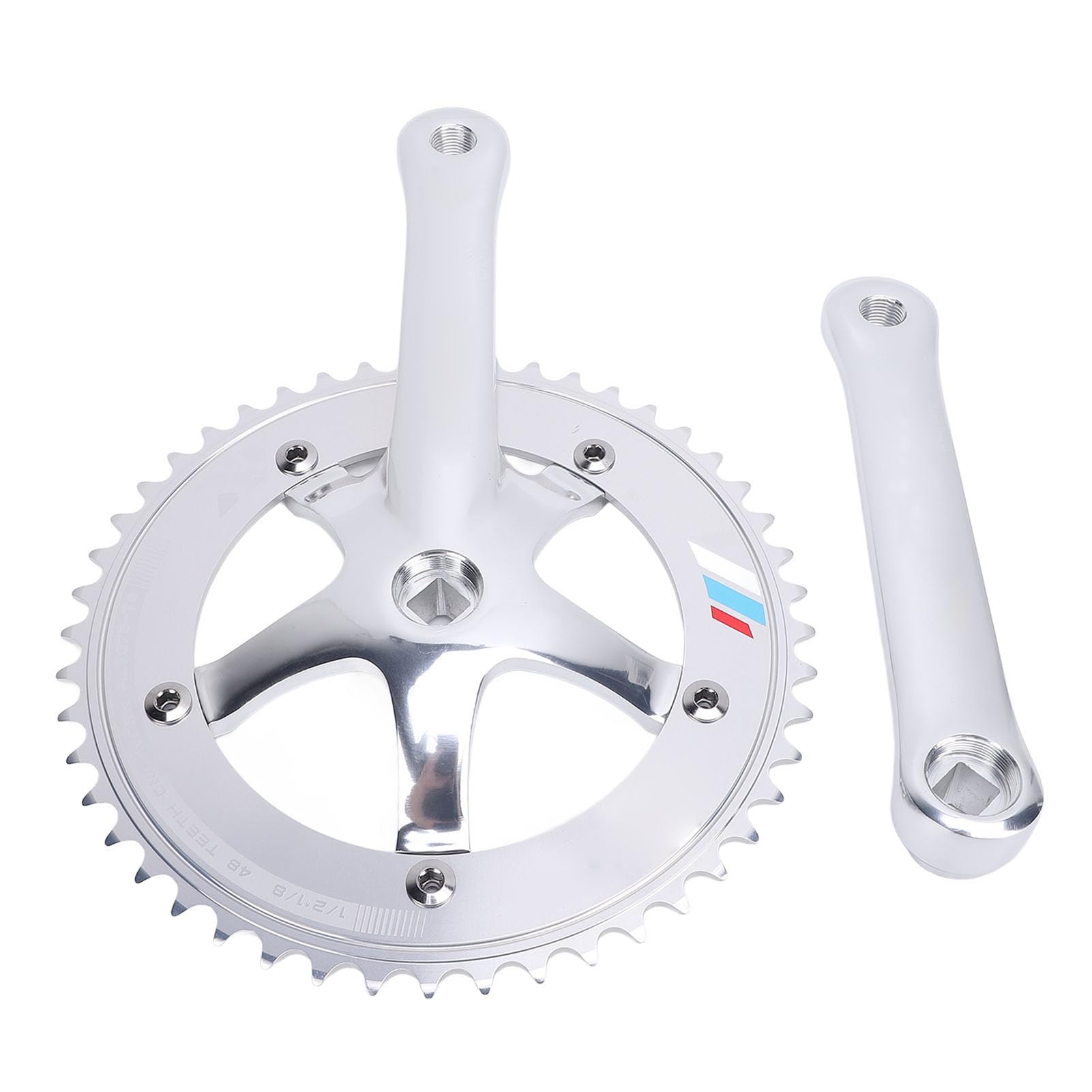 Cryfokt Mechanizm Korbowy 48T, Wydrążona Zintegrowana Tarcza Zestaw Korbowy Stop Aluminium, Kwadratowy Otwór, Jednobiegowy, o Zwiększonej Stabilności, do Modeli Rowerowych z Ostrym