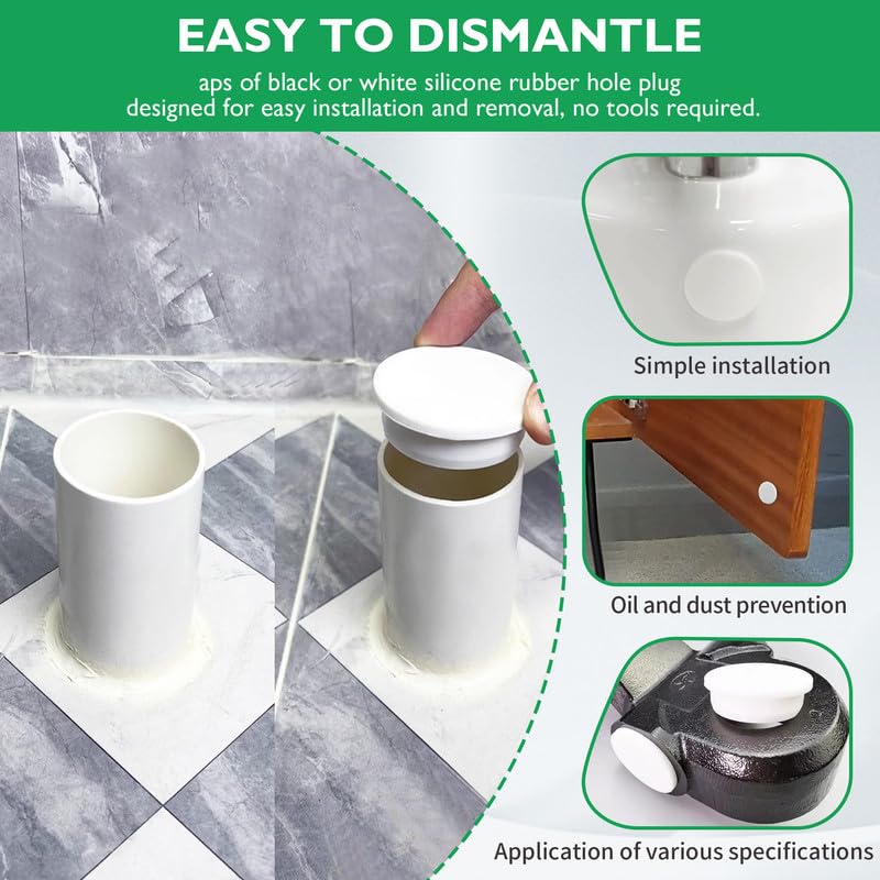 10-Pack White Silicone Rubber End Caps - Tube/Pipe Insert Plugs, Dust-Proof Sealing Stoppers