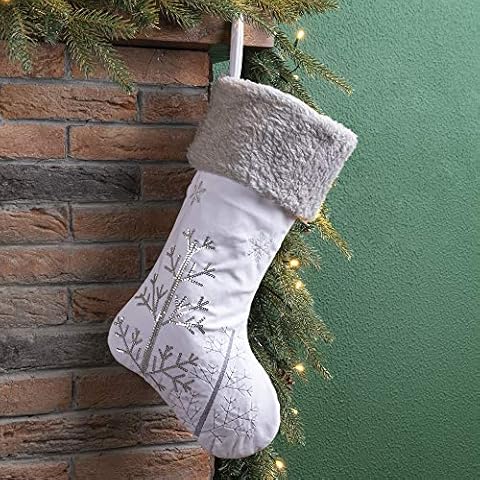 Glitzhome 21" Fleece Christmas Stocking Cover